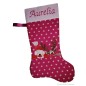 Preview: Nikolausstiefel Rentier und Weihnachtsmann XXL pink